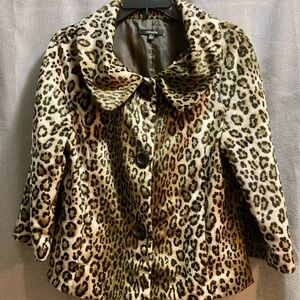 Rafaella Leopard Print Teddy Jacket